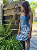 Tinctoria Midi Dress- Indigo Shibori