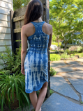 Tinctoria Midi Dress- Indigo Shibori