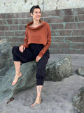 caraucci black cotton one-piece jogger leg jumper #color_black