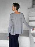 women's light gray relaxed fit jersey long sleeve top #color_stone