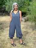 caraucci gray cotton one-piece jogger leg jumper #color_carbon