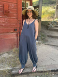 caraucci gray cotton one-piece jogger leg jumper #color_carbon