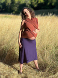 women's plant based rayon jersey stretchy high-waisted purple midi skirt  #color_plum