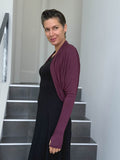 women's plant based rayon jersey loose fit purple dolman sleeve shrug with thumbholes #color_jam