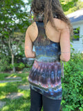Medium Ice Dyed Organic Cotton Racerback Cowl/Hooded Tunic