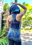Medium Ice Dyed Organic Cotton Racerback Cowl/Hooded Tunic