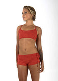 Coral w Plum Print