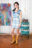 Cap Sleeve Dress - w/indigo shibori