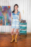 Cap Sleeve Dress - w/indigo shibori