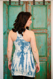 Racerback Tank/Tunic Top  - w/indigo shibori
