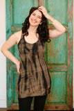 Racerback Tank/Tunic Top - w/shibori dye
