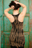 Racerback Tank/Tunic Top - w/shibori dye