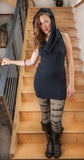 Cowl Neck/Hoodie Tunic - solid