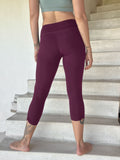 caraucci bamboo spandex capri length purple leggings #color_jam