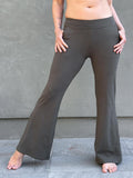 women's bamboo spandex full length forest green pants with two front and back pockets #color_forest