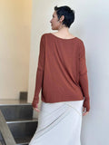 women's plant-based rust relaxed fit jersey long sleeve top #color_copper