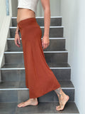 caraucci women's burnt orange wide leg cropped flare pants #color_copper