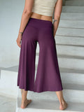 caraucci women's plant-based rayon jersey cropped purple wide leg pants #color_jam