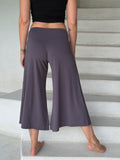caraucci women's plant-based rayon jersey cropped steel grey wide leg pants #color_steel
