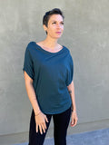 women's pima cotton loose fit teal blue dolman t-shirt #color_teal