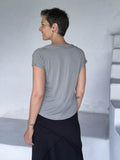 caraucci women's plant-based rayon jersey light grey lightweight loose fit top #color_stone