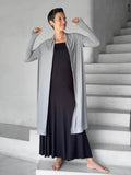 women's jersey light grey long sleeve convertible wrap jacket with thumbholes that can be worn 2 ways #color_stone