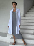 womens long sleeve jersey white wrap jacket with thumbholes that can be worn 2 ways #color_white