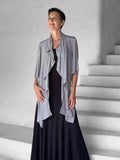 caraucci lightweight rayon jersey convertible gray wrap vest can be worn multiple ways #color_stone