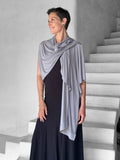 caraucci lightweight rayon jersey convertible gray wrap vest can be worn multiple ways #color_stone