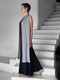 caraucci lightweight rayon jersey convertible gray wrap vest can be worn multiple ways #color_stone