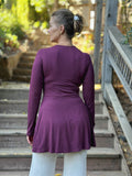 caraucci-long-sleeve-purple-v-neck-tunic-top #color_jam