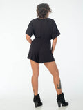 womens loose fit natural jersey black one piece shortsie romper #color_black