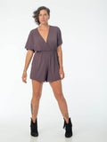 womens loose fit natural jersey steel grey one piece shortsie romper #color_steel