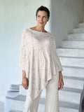 caraucci women's rayon jersey textured cream poncho can be worn multiple ways; dress, skirt, halter top #color_cream