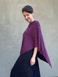 caraucci women's plant based rayon jersey purple textured poncho can be worn multiple ways; dress, skirt, halter top #color_jam