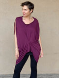 women's plant based rayon jersey loose fit purple kaftan tunic #color_jam