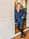 womens lightweight natural rayon jersey tunic with long sleeves and thumbholes #color_navy